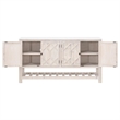 Pemberly Row Quartz Top Pine Media Sideboard With Storage in White