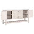 Pemberly Row Quartz Top Pine Media Sideboard With Storage in White