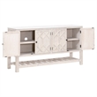 Pemberly Row Quartz Top Pine Media Sideboard With Storage in White