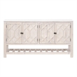 Pemberly Row Quartz Top Pine Media Sideboard With Storage in White