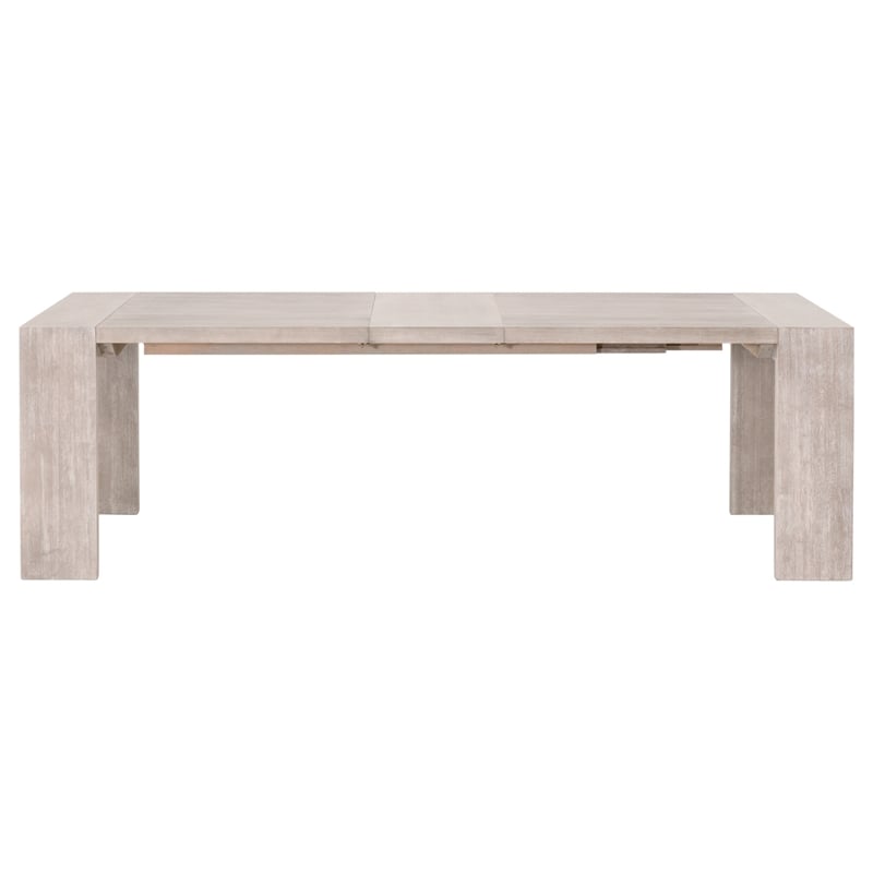 Pemberly Row Acacia Extension Dining Table Seating Up to 8 in Gray