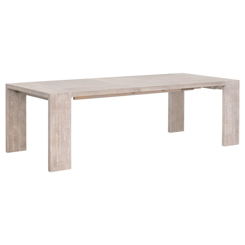 Pemberly Row Acacia Extension Dining Table Seating Up to 8 in Gray