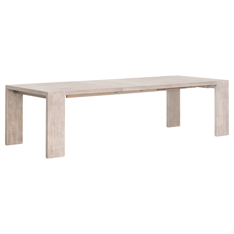 Pemberly Row Acacia Extension Dining Table Seating Up to 8 in Gray