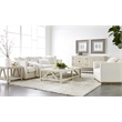 Pemberly Row Quartz Top Reclaimed Pine Trestle Coffee Table in White