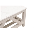Pemberly Row Quartz Top Reclaimed Pine Trestle Coffee Table in White