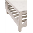 Pemberly Row Quartz Top Reclaimed Pine Trestle Coffee Table in White