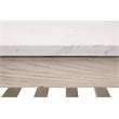 Pemberly Row Quartz Top Square Pine Trestle Coffee Table in White