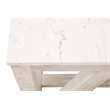 Pemberly Row Quartz Top Reclaimed Pine Trestle End Table in White