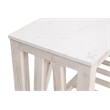 Pemberly Row Quartz Top Reclaimed Pine Trestle Console Table in White