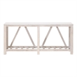 Pemberly Row Quartz Top Reclaimed Pine Trestle Console Table in White