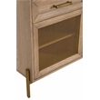 Pemberly Row 3-Drawer Mesh Front Wood Media Sideboard in Honey Oak