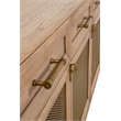 Pemberly Row 3-Drawer Mesh Front Wood Media Sideboard in Honey Oak