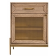 Pemberly Row 3-Drawer Mesh Front Wood Media Sideboard in Honey Oak