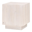 Pemberly Row Square Reclaimed Pine Mitered Edge End Table in White