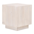 Pemberly Row Square Reclaimed Pine Mitered Edge End Table in White