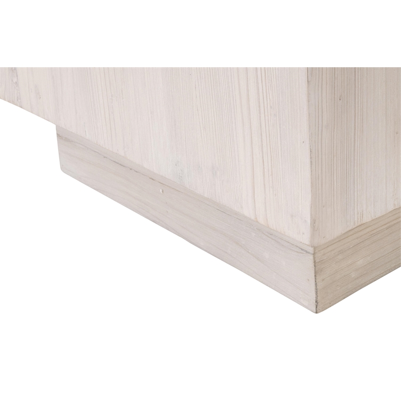 Pemberly Row Square Reclaimed Pine Mitered Edge End Table in White