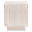 Pemberly Row Square Reclaimed Pine Mitered Edge End Table in White