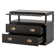Pemberly Row Acacia 2-Drawer Wood Nightstand With Shelf in Black