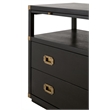 Pemberly Row Acacia 2-Drawer Wood Nightstand With Shelf in Black