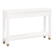 Pemberly Row Contemporary 3-Drawer Lacquer Console Table in Matte White