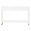 Pemberly Row Contemporary 3-Drawer Lacquer Console Table in Matte White