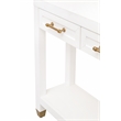 Pemberly Row Contemporary 3-Drawer Lacquer Console Table in Matte White