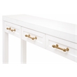 Pemberly Row Contemporary 3-Drawer Lacquer Console Table in Matte White