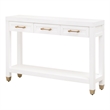 Pemberly Row Contemporary 3-Drawer Lacquer Console Table in Matte White