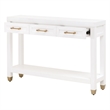 Pemberly Row Contemporary 3-Drawer Lacquer Console Table in Matte White