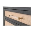 Pemberly Row Rattan Inlay Compact Wood Media Chest in Black/Natural