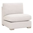 Pemberly Row Modular Performance Fabric Armless Chair in Stone