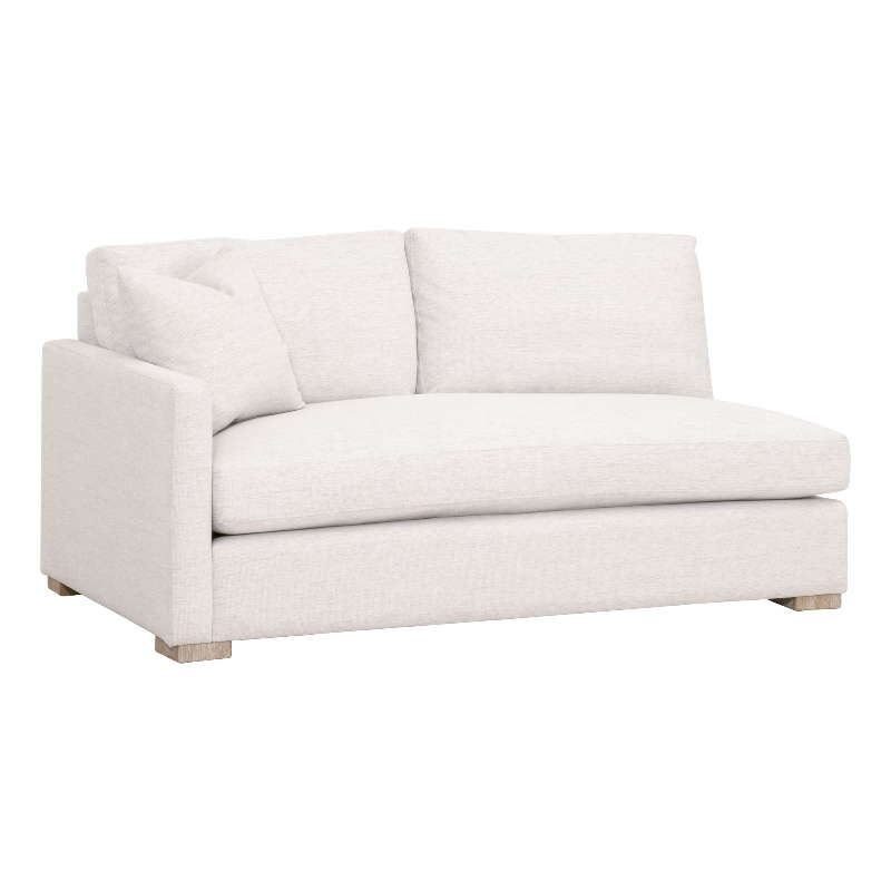 Pemberly Row Contemporary Modular 2-Seat Slim Arm Left Sofa in Stone