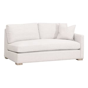 Pemberly Row Contemporary Modular 2-Seat Slim Arm Right Sofa in Stone