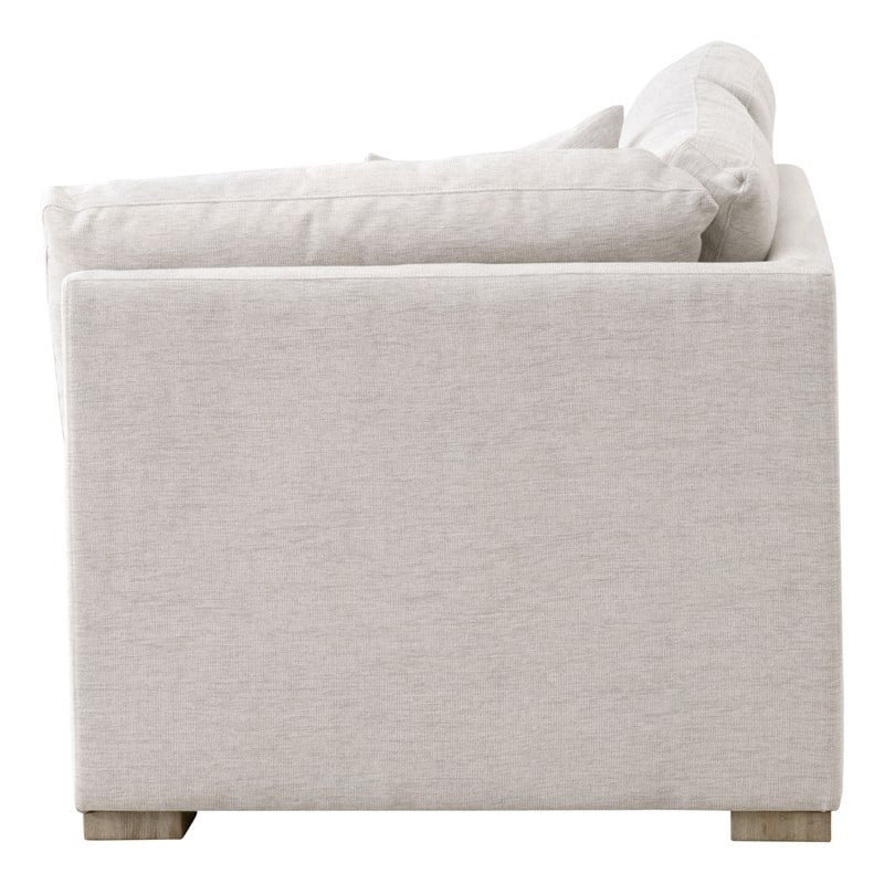 Pemberly Row Modular Performance Left-Facing Chaise in Stone
