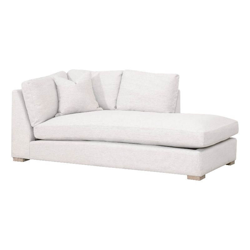 Pemberly Row Modular Performance Right-Facing Chaise in Stone