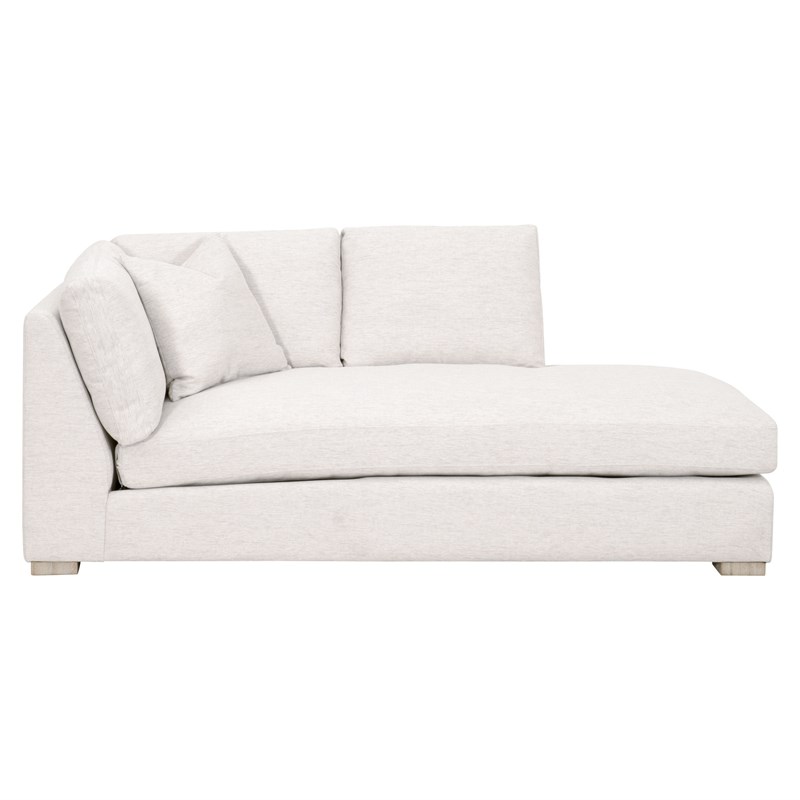 Pemberly Row Modular Performance Right-Facing Chaise in Stone