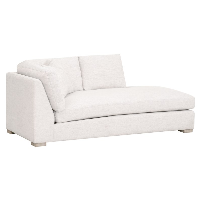 Pemberly Row Modular Performance Right-Facing Chaise in Stone