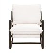 Pemberly Row Contemporary Boucle Sled Base Wood Club Chair in White