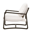 Pemberly Row Contemporary Boucle Sled Base Wood Club Chair in White