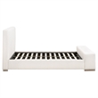 Pemberly Row Contemporary Boucle Upholstered Oak Queen Bed in Snow White