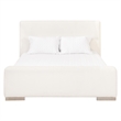 Pemberly Row Boucle Upholstered Oak Standard King Bed in White