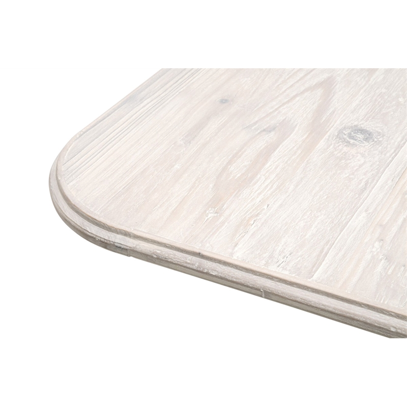 Pemberly Row Reclaimed Pine Double Pedestal Dining Table in White