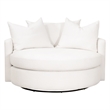 Pemberly Row 360-Degree Boucle Swivel Sofa Chair in Snow White