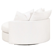Pemberly Row 360-Degree Boucle Swivel Sofa Chair in Snow White