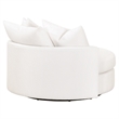 Pemberly Row 360-Degree Boucle Swivel Sofa Chair in Snow White