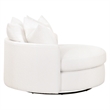 Pemberly Row 360-Degree Boucle Swivel Sofa Chair in Snow White