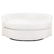 Pemberly Row 360-Degree Boucle Swivel Sofa Chair in Snow White