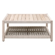 Pemberly Row Square Teak Rope Shelf Outdoor Coffee Table in Taupe
