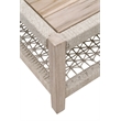 Pemberly Row Square Teak Rope Shelf Outdoor Coffee Table in Taupe