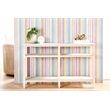 Pemberly Row Narrow Quartz Top Reclaimed Pine Console Table in White